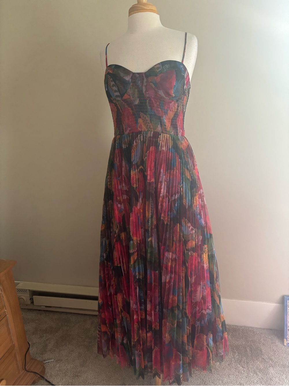 Hutch Multicolor Floral Pleated Maxi Dress